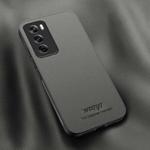 For OPPO Reno12 5G Global HUIYI Leather Magnetic Phone Case(Grey)