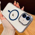 For iPhone 11 Transparent MagSafe Phone Case with Lens Film(Blue)