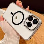 For iPhone 12 Pro Transparent MagSafe Phone Case with Lens Film(Black)