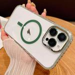 For iPhone 12 Pro Transparent MagSafe Phone Case with Lens Film(Green)