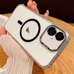 For iPhone 16 Plus Transparent MagSafe Phone Case with Lens Film(Black)