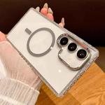 For Samsung Galaxy S24 5G Transparent MagSafe Phone Case with Lens Film(Grey)