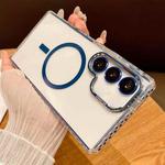 For Samsung Galaxy S24 5G Transparent MagSafe Phone Case with Lens Film(Blue)