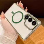 For Samsung Galaxy S24 5G Transparent MagSafe Phone Case with Lens Film(Green)