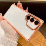 For Samsung Galaxy S24+ 5G Transparent Phone Case with Lens Film(Orange)