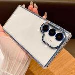 For Samsung Galaxy S24+ 5G Transparent Phone Case with Lens Film(Blue)