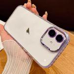 For iPhone 11 Transparent Phone Case with Lens Film(Purple)
