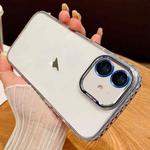 For iPhone 12 Transparent Phone Case with Lens Film(Blue)