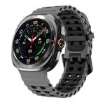 For Samsung Galaxy Watch Ultra 47mm Ocean Two Color Dual-Row Hole Silicone Watch Band(Black)