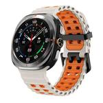 For Samsung Galaxy Watch Ultra 47mm Ocean Two Color Dual-Row Hole Silicone Watch Band(Starlight Orange)