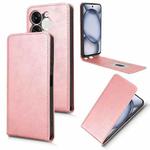 For itel A80 4G Magnetic Vertical Flip Leather Phone Case(Rose Gold)