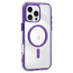 For iPhone 16 Pro Max Acrylic Hybrid TPU Airbag Shockproof MagSafe Phone Case(Purple)