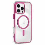 For iPhone 16 Pro Acrylic Hybrid TPU Airbag Shockproof MagSafe Phone Case(Rose Red)