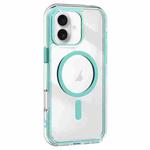 For iPhone 16 Plus Acrylic Hybrid TPU Airbag Shockproof MagSafe Phone Case(Mint Green)