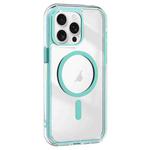 For iPhone 15 Pro Max Acrylic Hybrid TPU Airbag Shockproof MagSafe Phone Case(Mint Green)