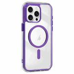 For iPhone 15 Pro Max Acrylic Hybrid TPU Airbag Shockproof MagSafe Phone Case(Purple)