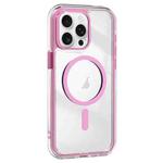 For iPhone 15 Pro Max Acrylic Hybrid TPU Airbag Shockproof MagSafe Phone Case(Pink)