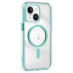 For iPhone 15 Plus Acrylic Hybrid TPU Airbag Shockproof MagSafe Phone Case(Mint Green)