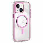 For iPhone 15 Acrylic Hybrid TPU Airbag Shockproof MagSafe Phone Case(Pink)