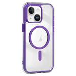 For iPhone 14 Plus Acrylic Hybrid TPU Airbag Shockproof MagSafe Phone Case(Purple)