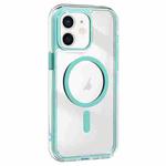 For iPhone 12 Acrylic Hybrid TPU Airbag Shockproof MagSafe Phone Case(Mint Green)