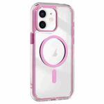 For iPhone 12 Acrylic Hybrid TPU Airbag Shockproof MagSafe Phone Case(Pink)