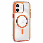 For iPhone 12 Acrylic Hybrid TPU Airbag Shockproof MagSafe Phone Case(Orange)