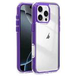 For iPhone 16 Pro Max Acrylic Hybrid TPU 3-in-1 Airbag Shockproof Phone Case(Purple)