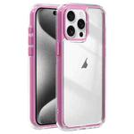 For iPhone 15 Pro Max Acrylic Hybrid TPU 3-in-1 Airbag Shockproof Phone Case(Pink)