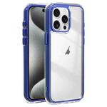 For iPhone 15 Pro Max Acrylic Hybrid TPU 3-in-1 Airbag Shockproof Phone Case(Dark Blue)