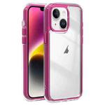 For iPhone 14 Acrylic Hybrid TPU 3-in-1 Airbag Shockproof Phone Case(Rose Red)