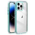 For iPhone 14 Pro Acrylic Hybrid TPU 3-in-1 Airbag Shockproof Phone Case(Mint Green)