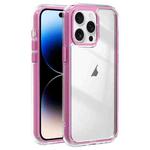 For iPhone 14 Pro Acrylic Hybrid TPU 3-in-1 Airbag Shockproof Phone Case(Pink)