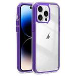 For iPhone 14 Pro Acrylic Hybrid TPU 3-in-1 Airbag Shockproof Phone Case(Purple)