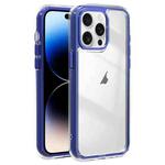 For iPhone 14 Pro Max Acrylic Hybrid TPU 3-in-1 Airbag Shockproof Phone Case(Dark Blue)