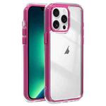 For iPhone 13 Pro Acrylic Hybrid TPU 3-in-1 Airbag Shockproof Phone Case(Rose Red)