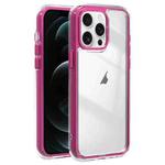 For iPhone 12 Pro Max Acrylic Hybrid TPU 3-in-1 Airbag Shockproof Phone Case(Rose Red)