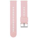 19mm Solid Color Steel Buckle Silicone Watch Band(Pink)