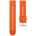 19mm Solid Color Steel Buckle Silicone Watch Band(Bright Orange)
