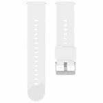 20mm Solid Color Steel Buckle Silicone Watch Band(White)