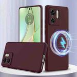 For Motorola Edge 40 Shockproof Silicone Magsafe Phone Case(Plum Color)