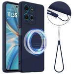For Motorola Moto G15 / G15 Power Shockproof Silicone Magsafe Phone Case(Navy Blue)