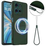 For Motorola Moto G15 / G15 Power Shockproof Silicone Magsafe Phone Case(Dark Green)