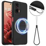 For Motorola Moto G35 5G Shockproof Silicone Magsafe Phone Case(Black)