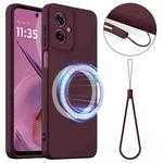 For Motorola Moto G55 5G Shockproof Silicone Magsafe Phone Case(Plum Color)