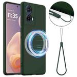 For Motorola Moto G34 / G45 5G Shockproof Silicone Magsafe Phone Case(Dark Green)