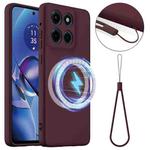 For Motorola Moto G Stylus 5G 2025 Shockproof Silicone Magsafe Phone Case(Plum Color)