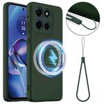 For Motorola Moto G Stylus 5G 2025 Shockproof Silicone Magsafe Phone Case(Dark Green)