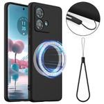 For Motorola Edge 40 Neo Shockproof Silicone Magsafe Phone Case(Black)