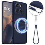 For Motorola Edge 60 / 60s / 60 Fusion Shockproof Silicone Magsafe Phone Case(Navy Blue)